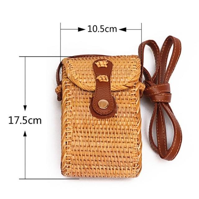 Bohemian Rattan Crossbody Bags Handmade Woven Beach Circular Bags