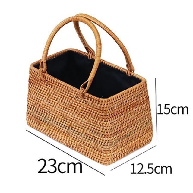 Bohemian Rattan Crossbody Bags Handmade Woven Beach Circular Bags