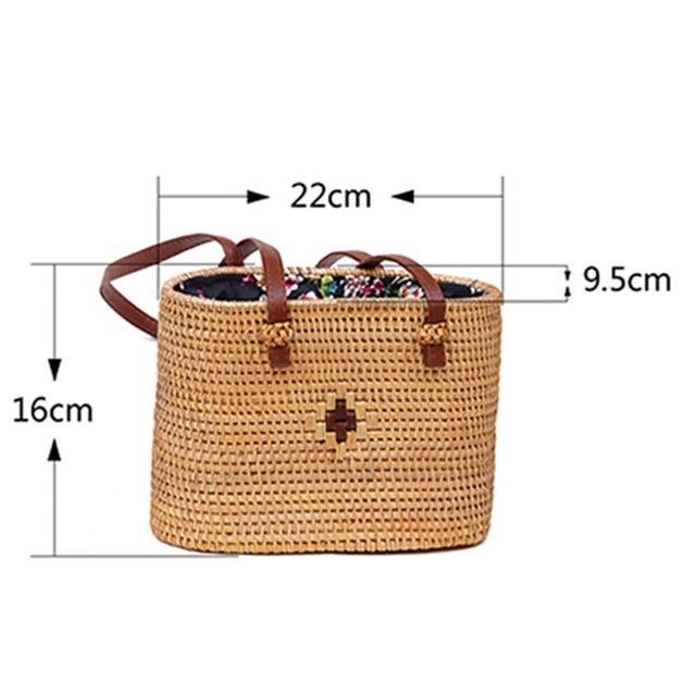 Bohemian Rattan Crossbody Bags Handmade Woven Beach Circular Bags