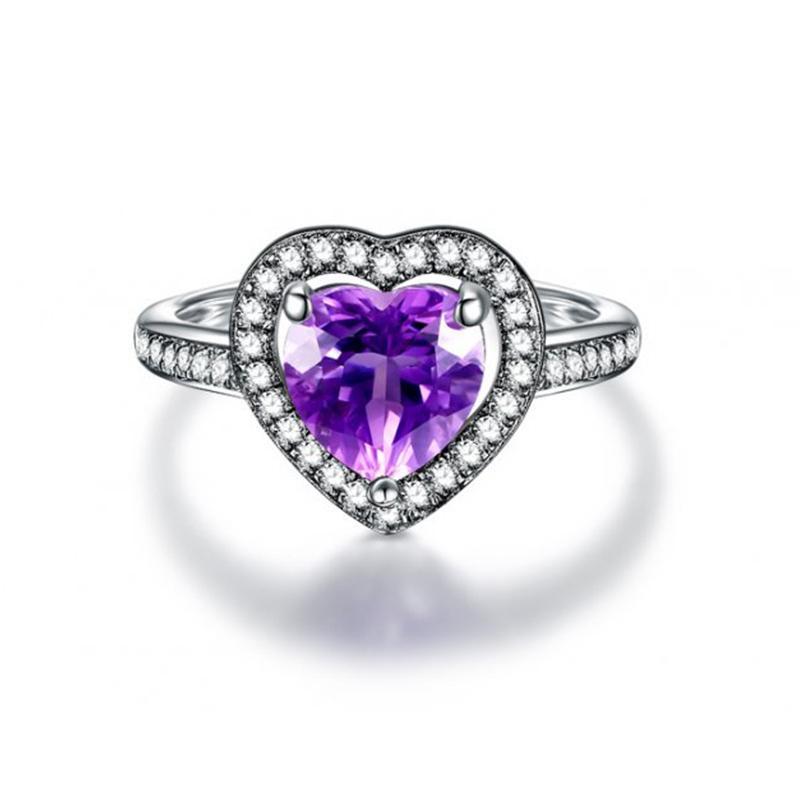 Classic Heart Amethyst Ring