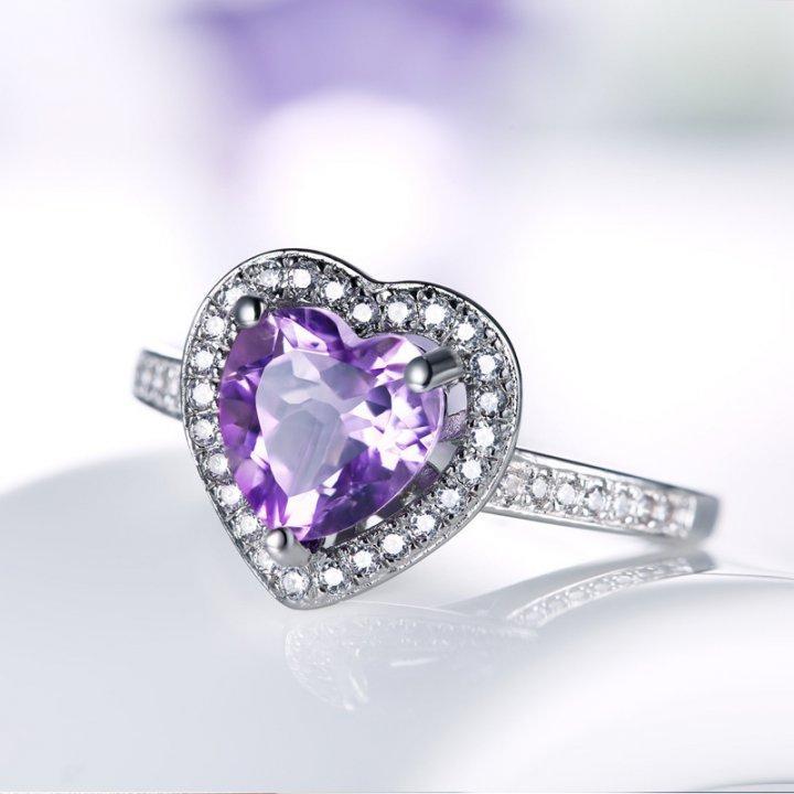 Classic Heart Amethyst Ring