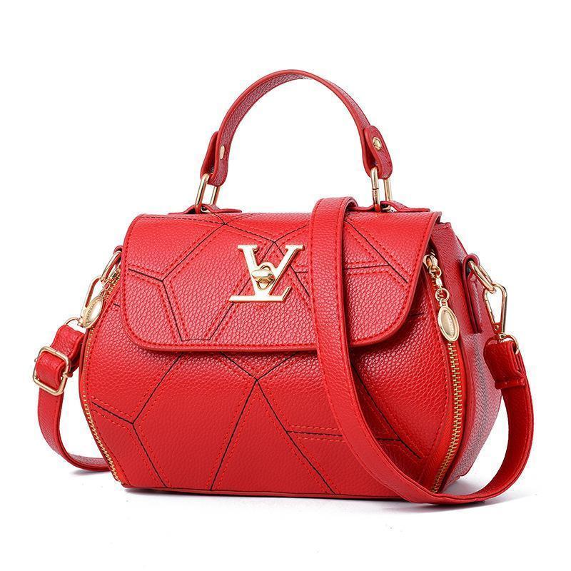Luxury Leather Shoulder Bag - Flap V