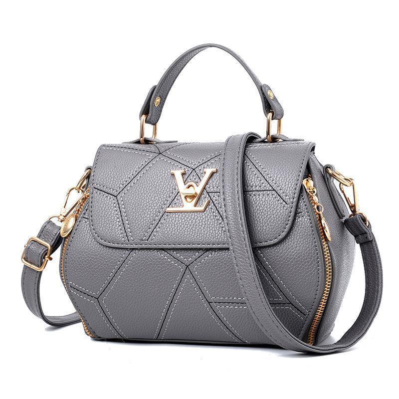 Luxury Leather Shoulder Bag - Flap V