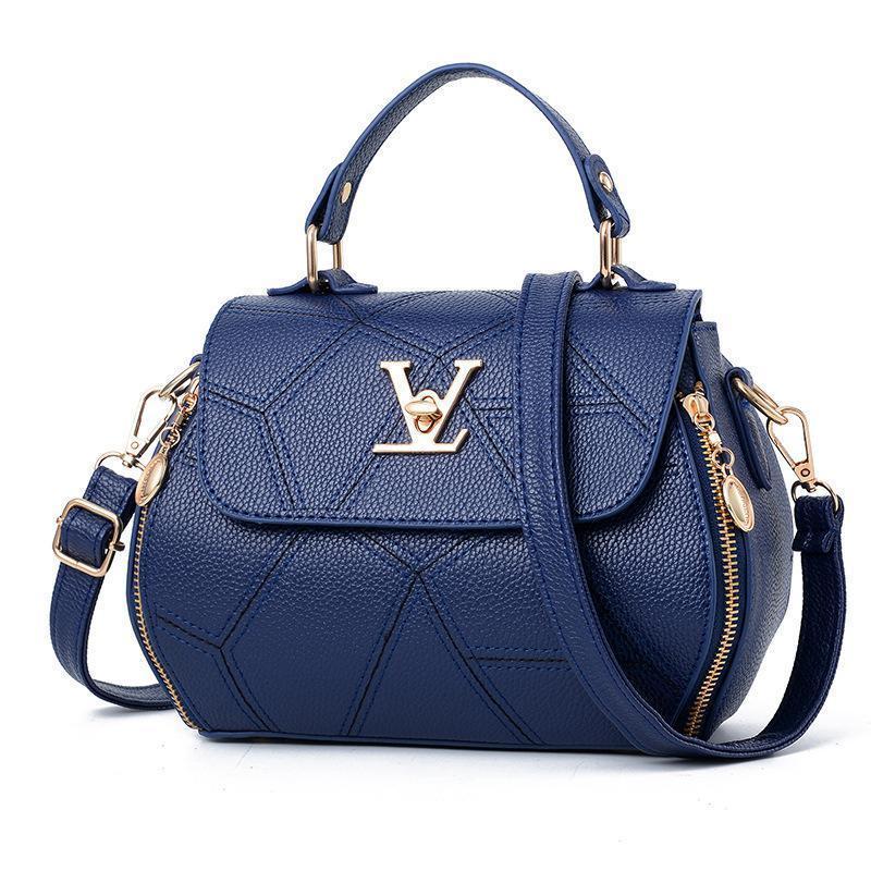 Luxury Leather Shoulder Bag - Flap V
