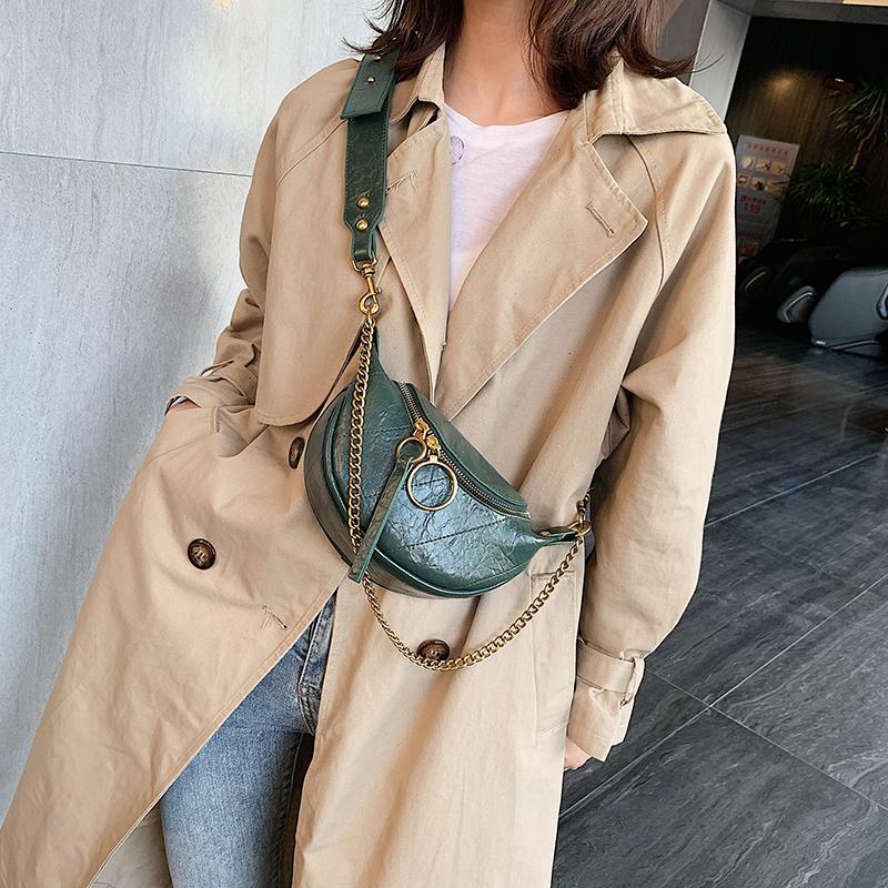 Leather Crossbody Chained Small Shoulder Bag