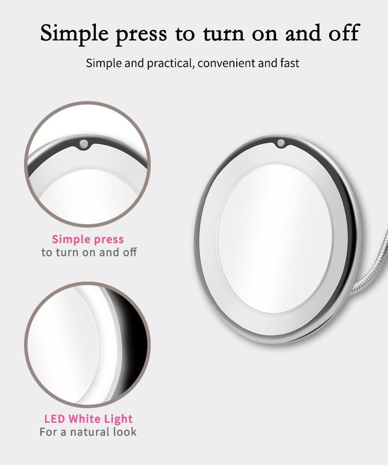 BEAUTYTUN®️ 10x Magnifying LED Lighted Makeup Mirror