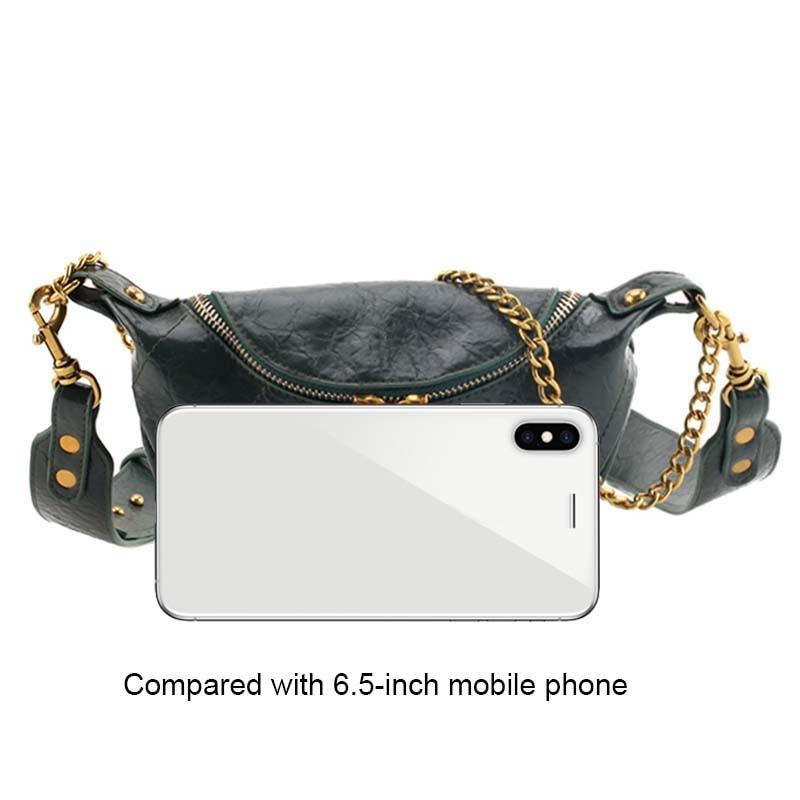 Leather Crossbody Chained Small Shoulder Bag